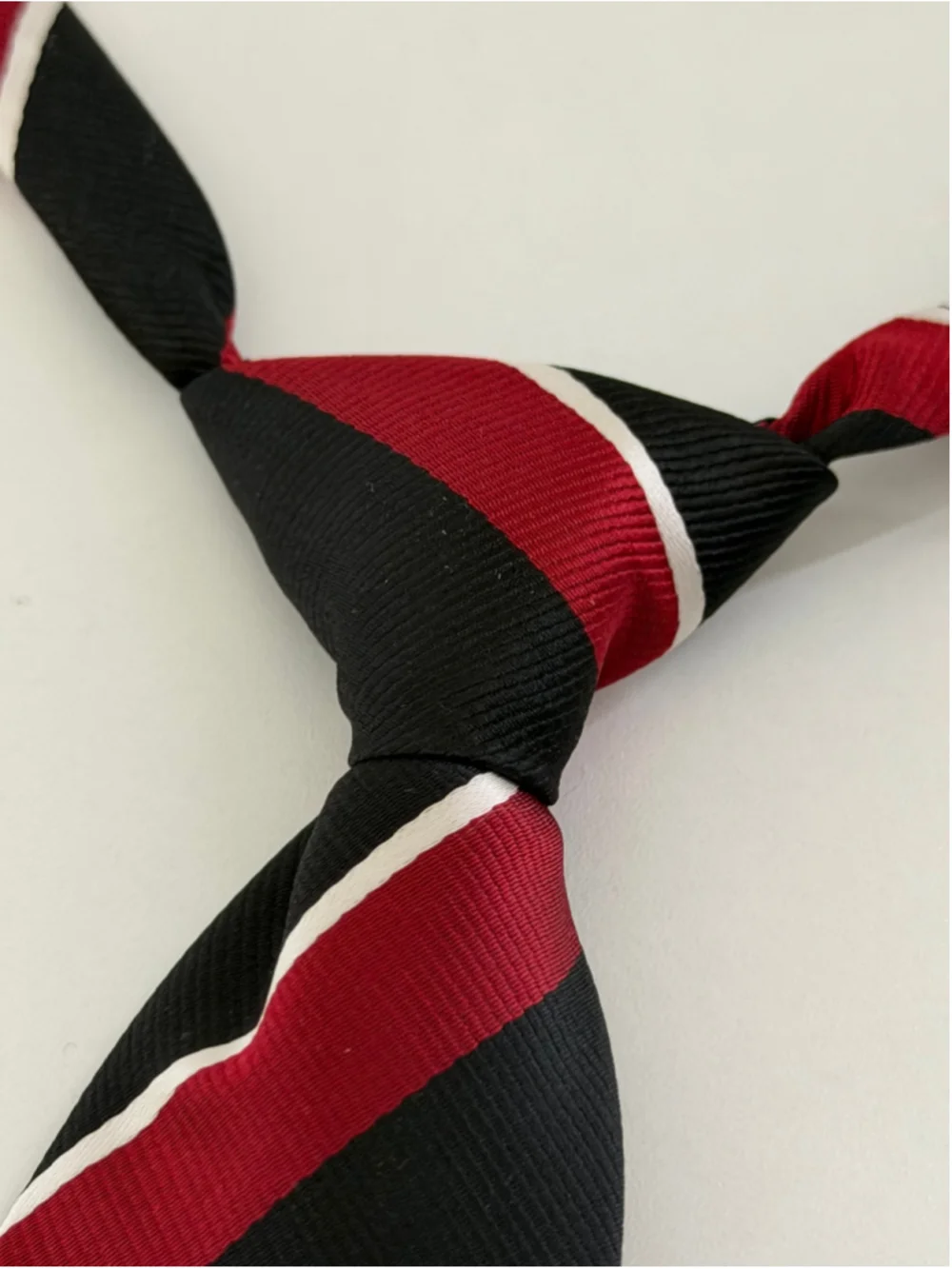 The Children’s Place Boys Clip-On Tie Size 4-7 – Red Black White Striped